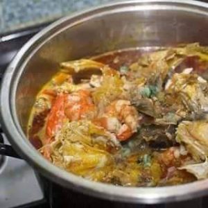 Okro Soup with Seafoods